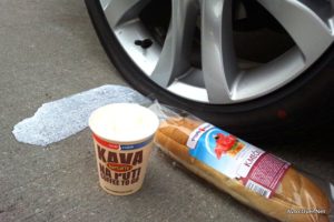 mazda6, predrta guma in kava na poti - petrol 2013